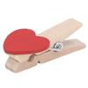 50 piezas de clips de madera con diseño de corazón rojo para hacer bricolaje, alfileres decorativos para accesorios de fiesta