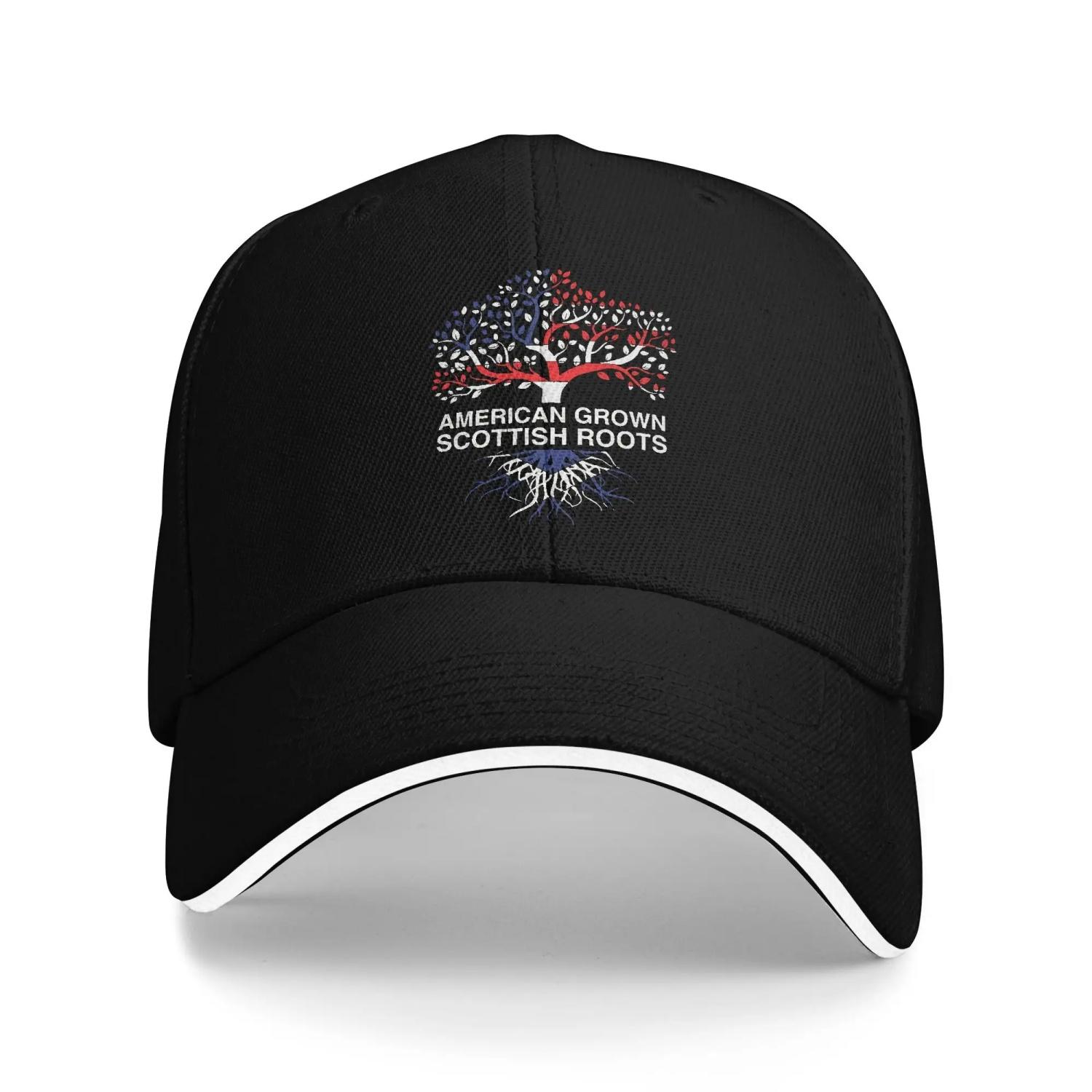 

American Grown Scottish Roots Proud Heritage Casual Baseball Cap Summer Trucker Hat High Quality Outdoor Sport Hip Hop Hats Adjustable