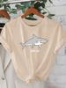 WoUnisex Pink Graphic TShirt Bite Me Shark Design Crew Neck Sleeve Perfect for Summer Outings Casual Attire Aesthetic Clothes