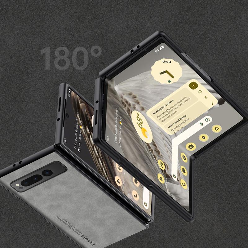 Luxury Leather Matte Skin Feel Phone Case for Google Pixel Fold2 Fold Shockproof Anti-fingerprint PU Fashion Silicone Soft Cover