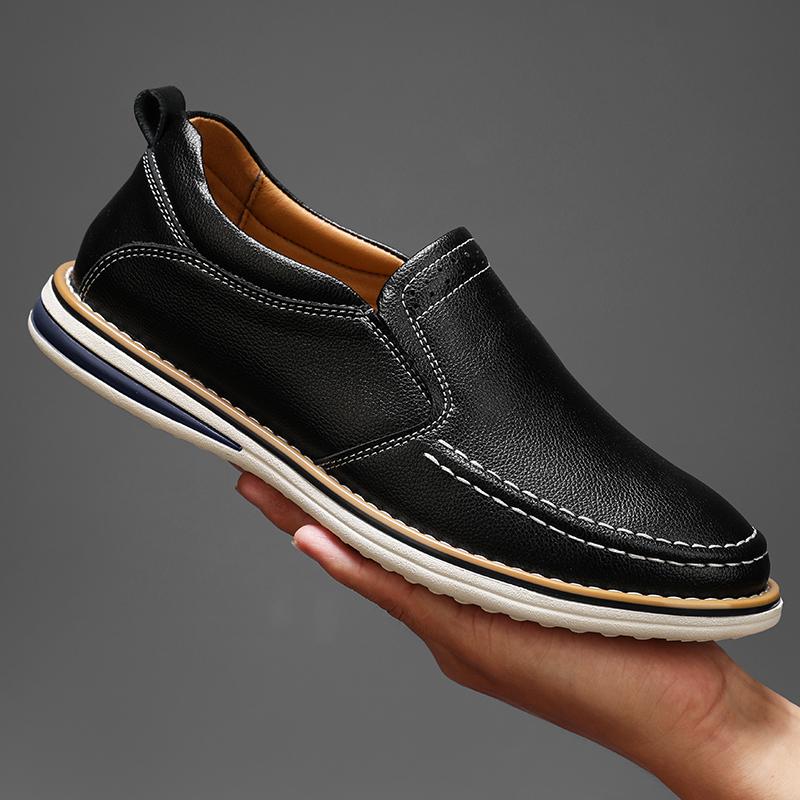 Genuine Leather Men's Shoes Fashion Breathable Men Casual Shoes Outdoor Flats Driving Shoes Large Size Men Loafers Sneakers