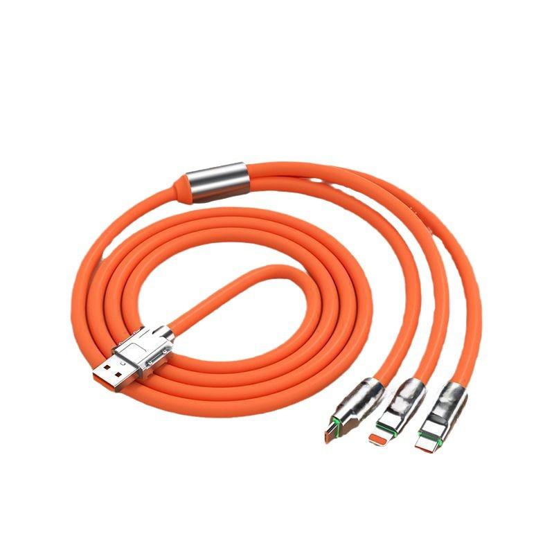 3-in-1 120W Thickened Fast Charging Cable for Apple, Huawei, and Android Devices