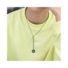 Emporio Armani  simple peace buckle pendant stainless steel necklace men's style Silver F original bag