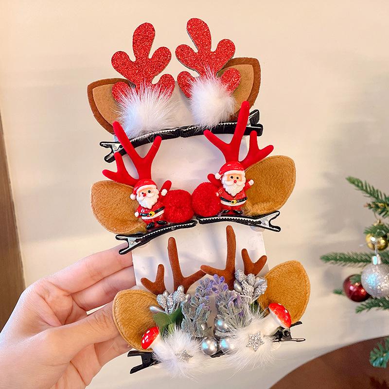 Christmas Antler Hair Clips for Girls - Holiday Party Hair Accessories for Children