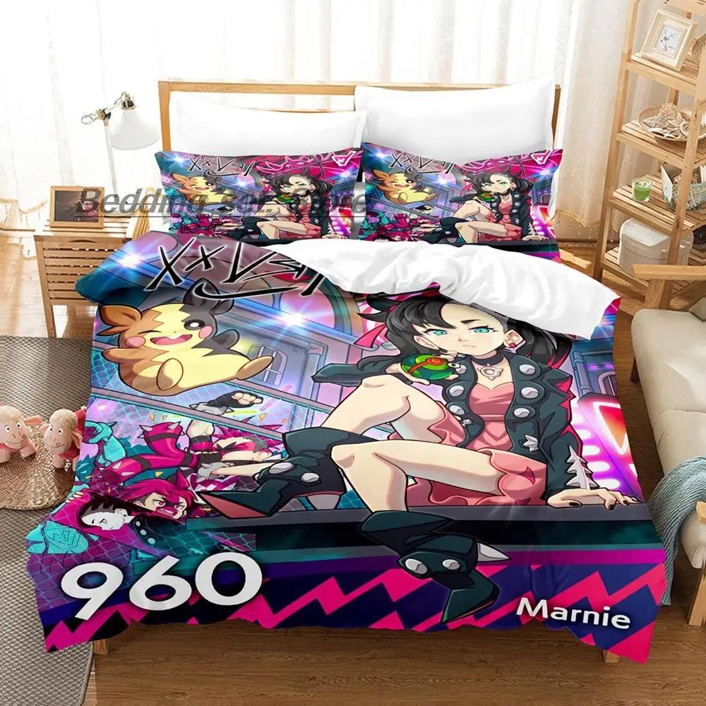 Kawaii Marnie Bedding Set Single Twin Full Queen King Size Bed Set Aldult Kid Bedroom Duvetcover Sets 3D Anime Bed Sheet Set