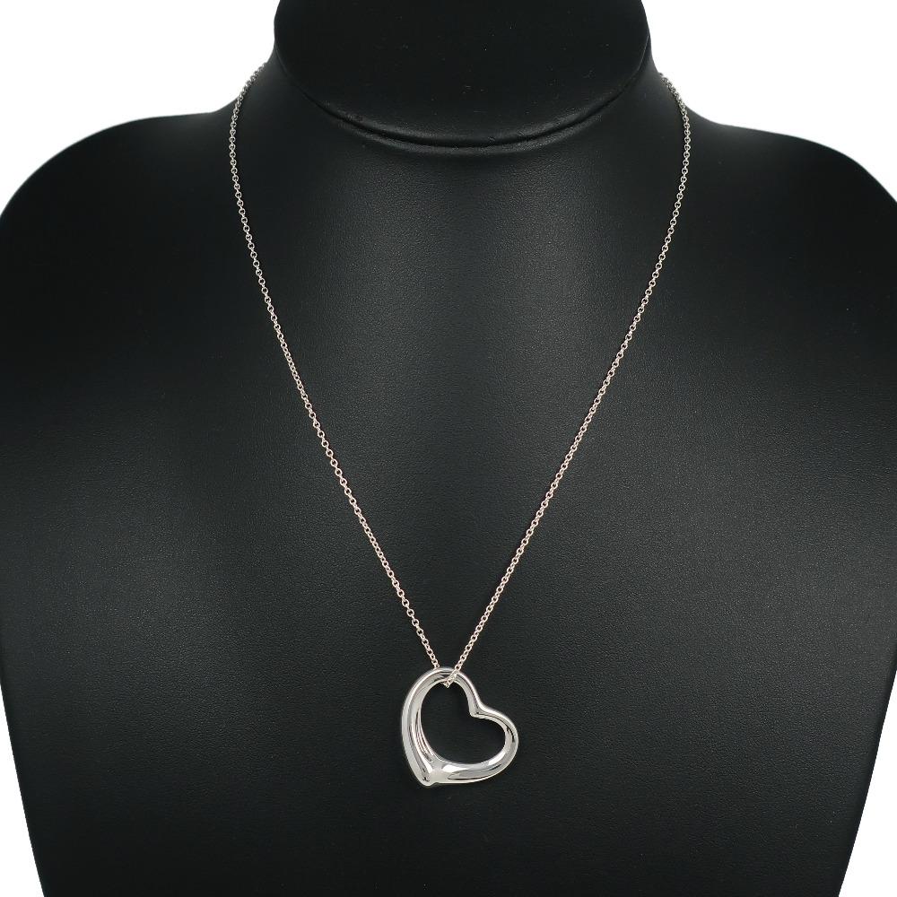 TIFFANY&Co. Open Heart Necklace Elsa Peretti Silver925 Heart 9.9g Women Used