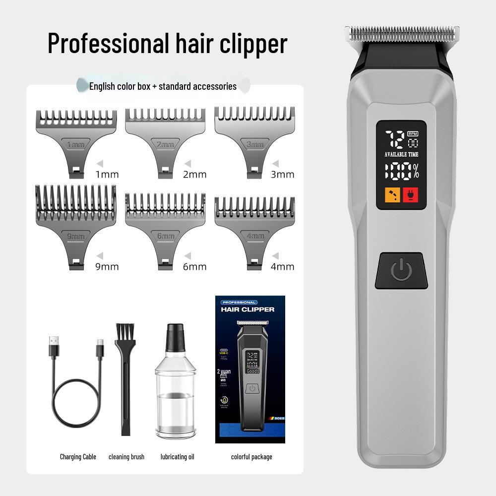 Waterproof Professional Hair Clipper: Quick Charge, Oil Head, Bald Head, Home Hairdressing Trimmer.