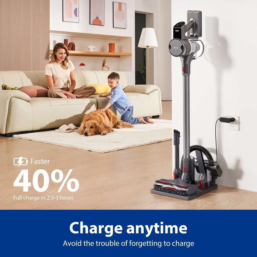 Maircle S3 Pro juhtmevaba tolmuimeja, 2-in-1 hoiustamis- ja laadimisdokiga, 70-minutilise tööajaga, 35 kPa imemisvõimsusega, rohelise LED-esitulega