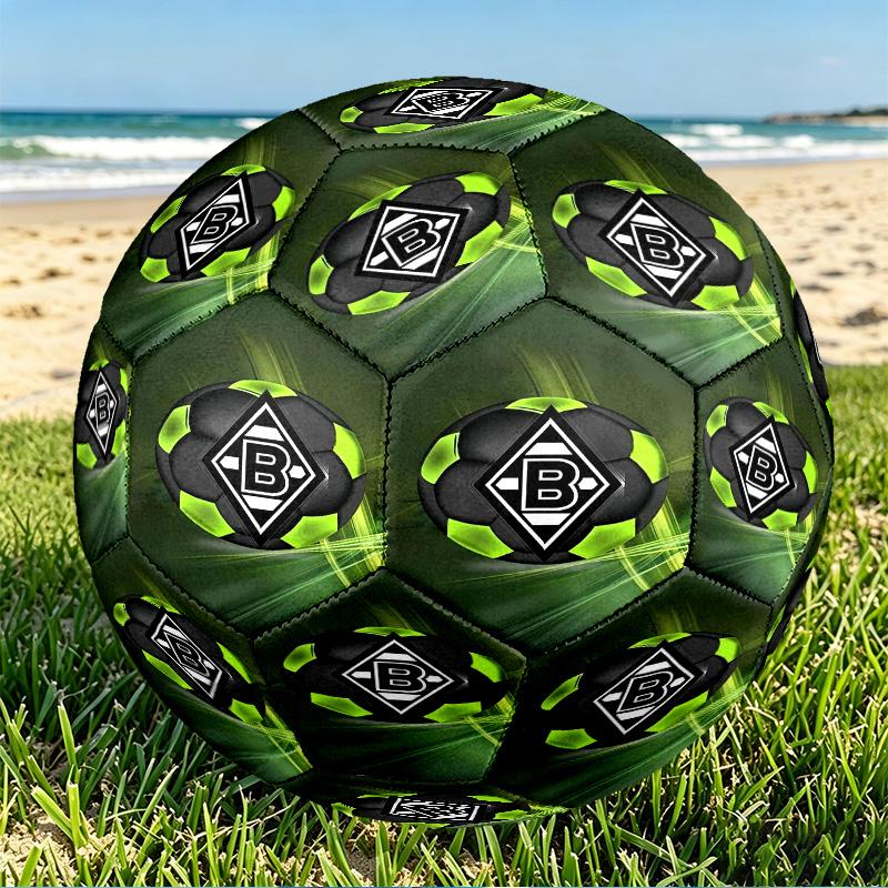 Borussia Monchengladbach Print Size 5 Soccer Ball, PU Wear Resistant Football for Match Training and Daily Practice, Birthday Gift for Soccer Fans