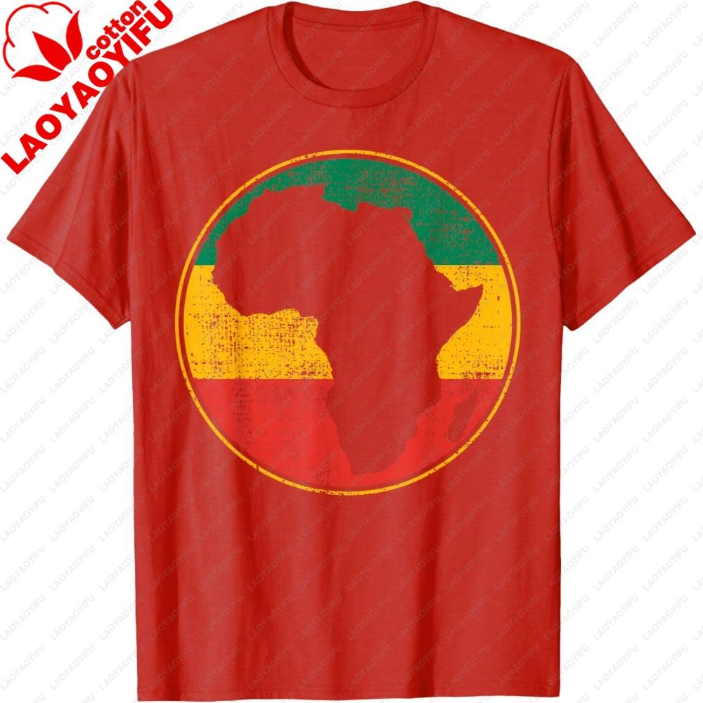 Africa Shirt Retro Map Tanzania Namibia Kenya TShirt Africa Map PanAfrican Flag Print Women Tee Casual Cultural Pride Tops