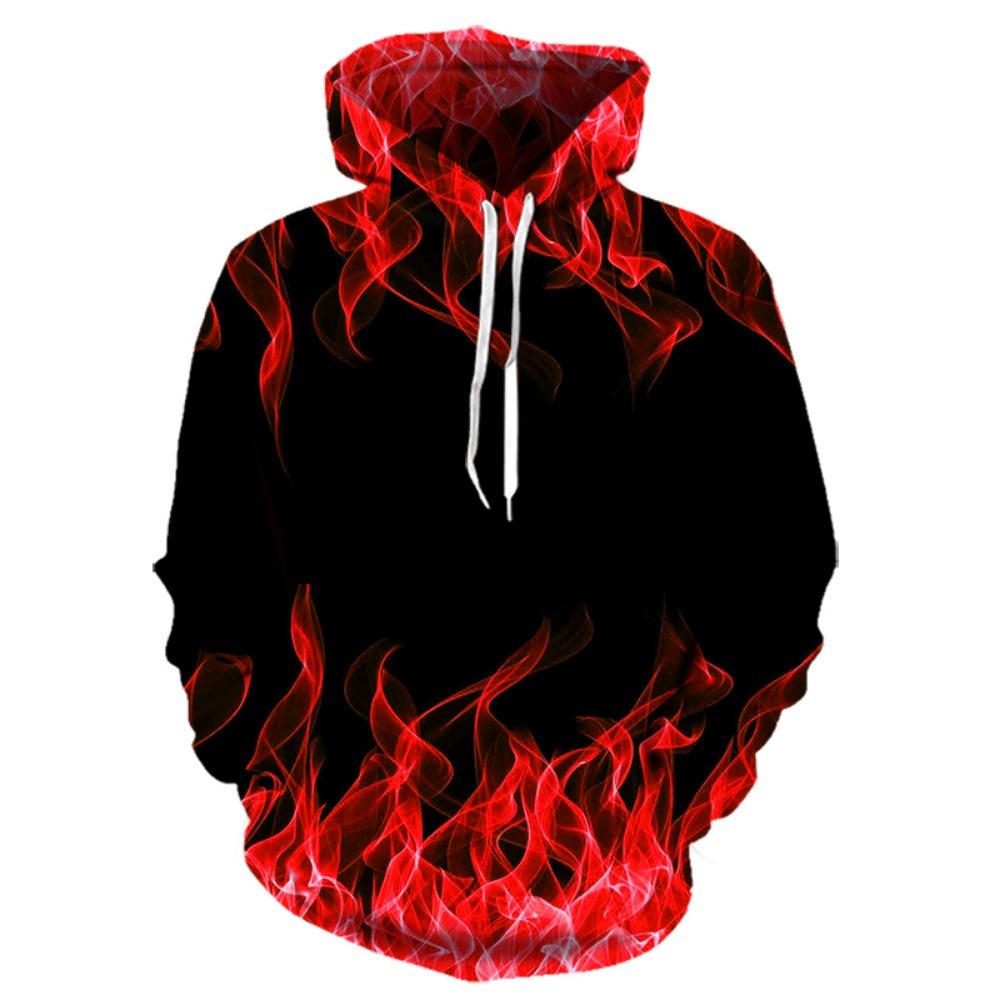 New Colorful Purple Flame Hoodie 3d Sweatshirt Ladies Hooded Autumn and Winter Funny Costume Hoodie