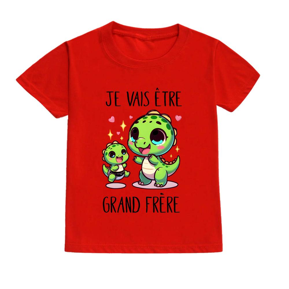DinosaurI Will Become A Great Brother Kid Tee Top Pregnancy Announcement Tees Casual Short Sleeve T Shirt Family Party Clothes
