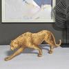 Figurine d'Animal en Résine Modèle Léopard Doré, Statue Vivante, Posture Accroupie ou Courante, Ornement de Haute Qualité pour Meuble TV, Entrée, Bureau, Pendaison de crémaillère,