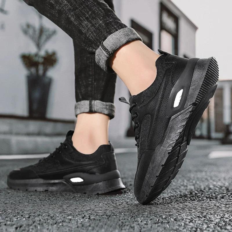 New Men's Sneakers Mesh Breathable Running Shoes Male Outdoor Casual Sports Shoes Fashion Suede Platform Men Shoes tenis hombres