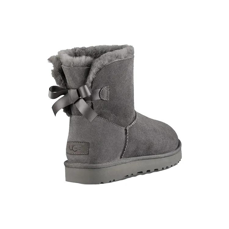UGG Womens Mini Bailey Bow II Boot 'Grey (women's sizes) Grey Snow Boots 1016501 GREY