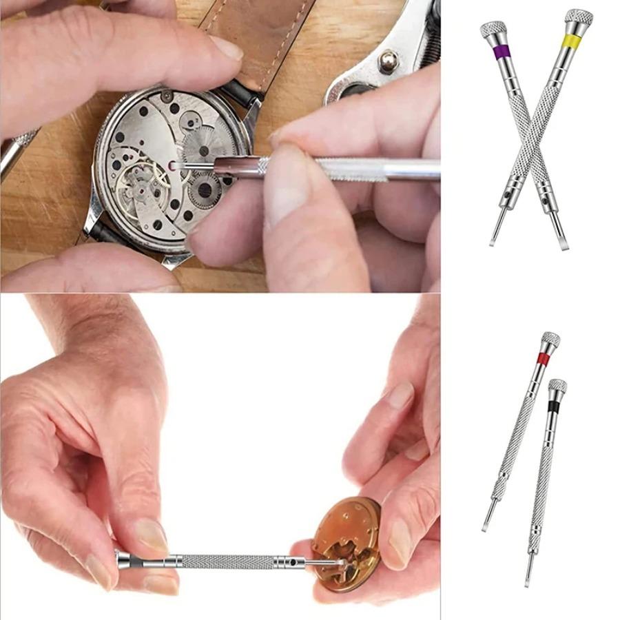 0.8-1.6mm Steel Screwdriver for Watch Repairing Portable Watch Tools Band Removal with Mini Link Pins Watchmaker Tools