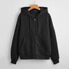 Dames Herfst Plus Velvet Trui Dames Hooded Effen Kleur Rits Losse Jas Casual Stijl Top