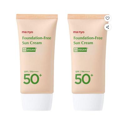 Factory Foundation-Free Sun Cream SPF50+ PA++++ 50ml X 2 Set