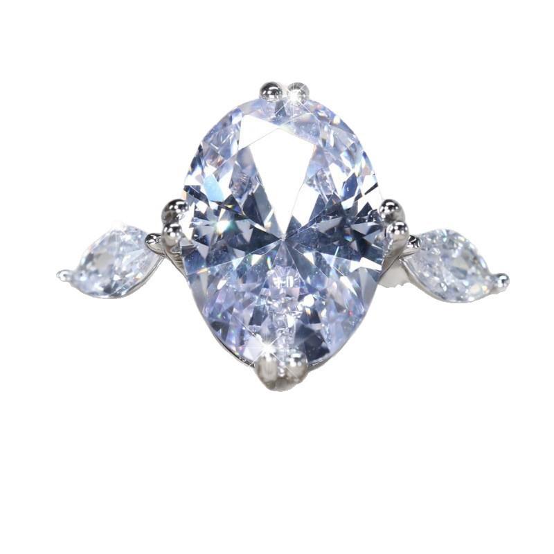Fashion commuter * Oval zircon ring European and American special-shaped carat