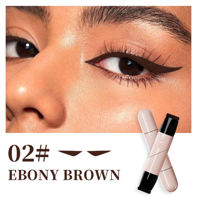 CosSkin Eyeliner Stamp Pen Waterproof Long-Lasting Highly Pigmented Smudge-Proof 02#EBONY BROWN