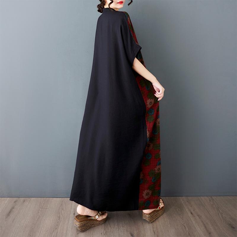 Dimanaf New Women 2025 Plus Size Summer Long Casual Dress Loose Linen Vintage Basic Maxi Dress 9839