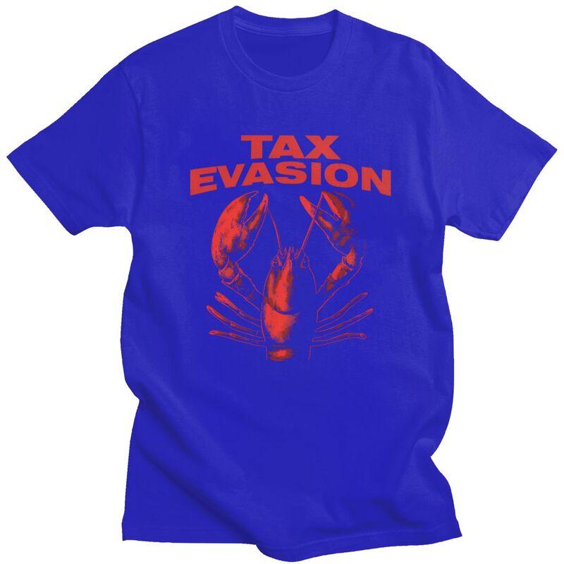 Men Funny Tax Evasion Lobster Meme Design T Shirts Summer Short Sleeve Pure Cotton Colthing Leisure Novelty Graphic Tee Tops