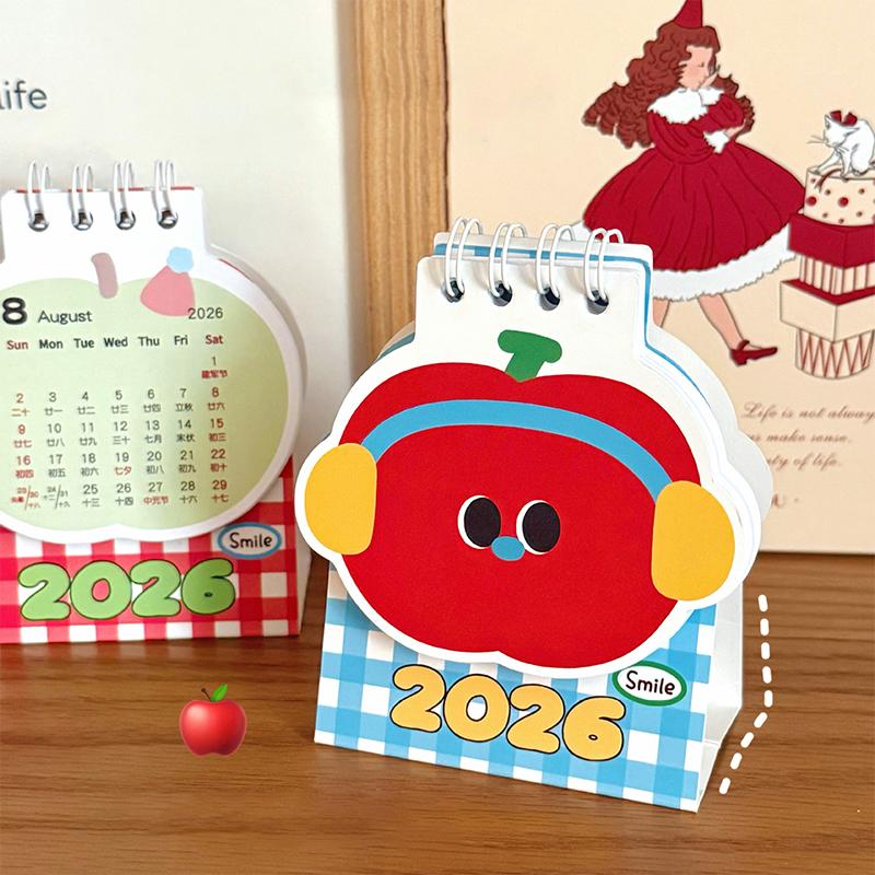 2026 Horse Year Mini Desk Calendar Cartoon Portable Coil Monthly Calendar Planner Office And Home Decor New Year'S Present