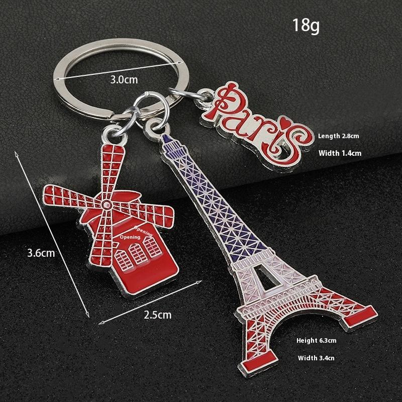Eiffeltornet Zinklegering Nyckelring Damväska Hänge Berlock Utsökt Souvenir Nyckelring Idealisk Accessoar Gåva För Resenärer Älskare