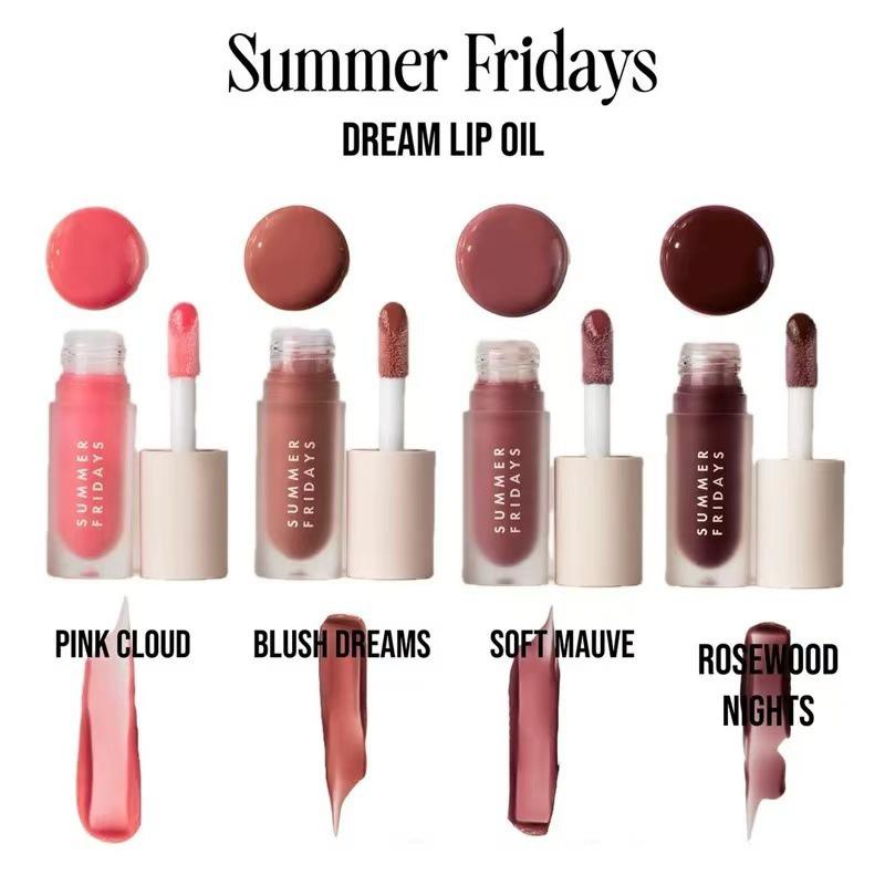 

Summer Fridays Dream Lip Oil: Увлажняющий и гидратирующий блеск, уменьшает морщинки на губах, 4,5 г Soft Mauve