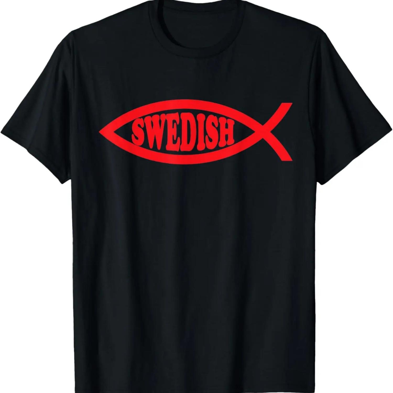 Swedish Fish Darwin Evolution Atheists Nonbeliever Gift T-Shirt S