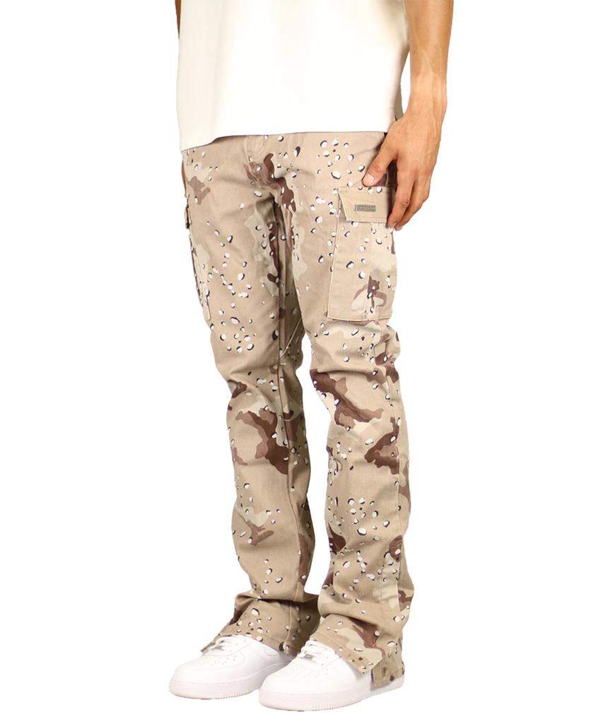 Haipeodenim Desert Camo Flare Cargo Pants