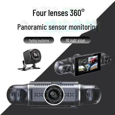 1080P Night Vision Quad-Lens Dash Cam with Wide-Angle and Reverse View