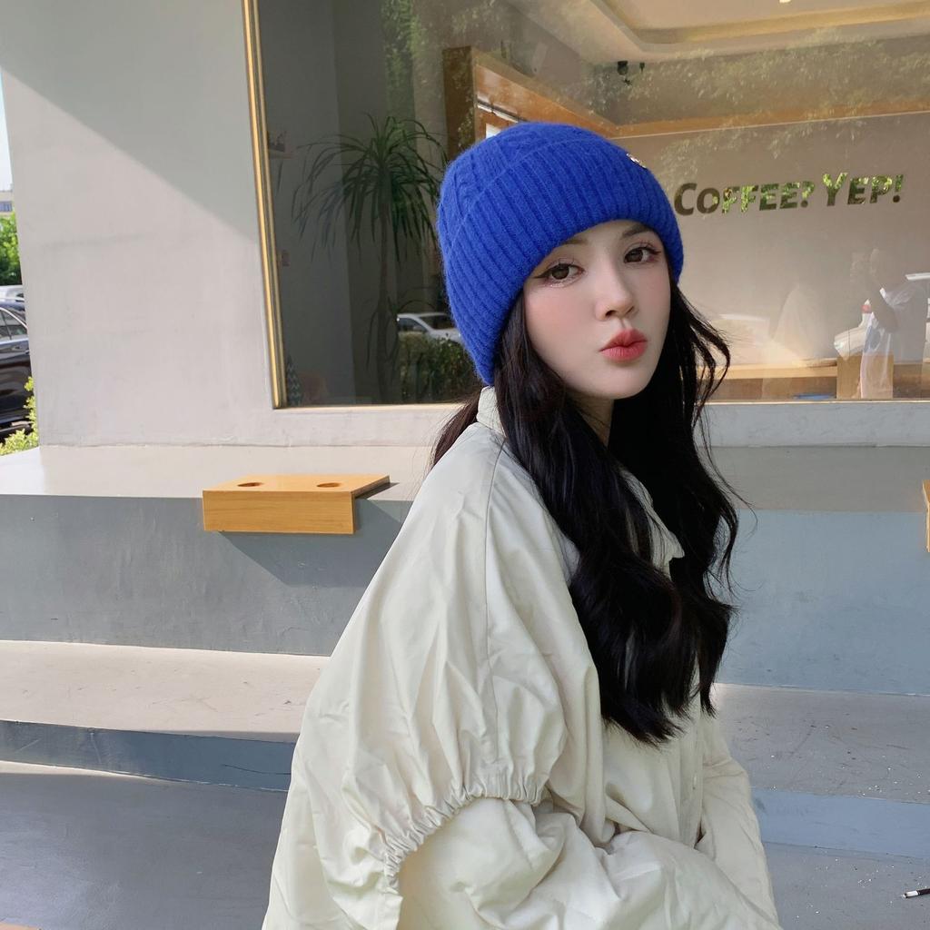 Big head circumference pullover hat Winter twist thread hat Knitted hat Fleece thickened warm fashionable versatile ear protector Cold hat