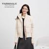 Mark Fairwhale Damen Kurze Strick Patchwork Stehkragen Daunenjacke