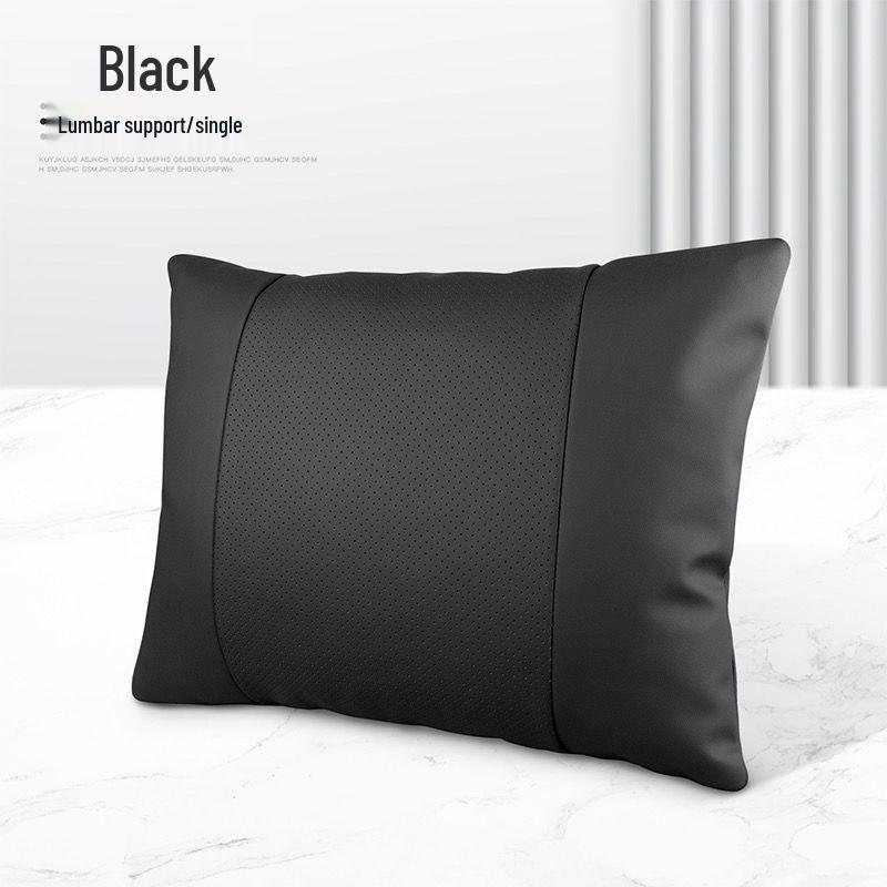 Genuine Leather Headrest & Lumbar Support Pillow for Mercedes, BMW, Volkswagen, Toyota Cars