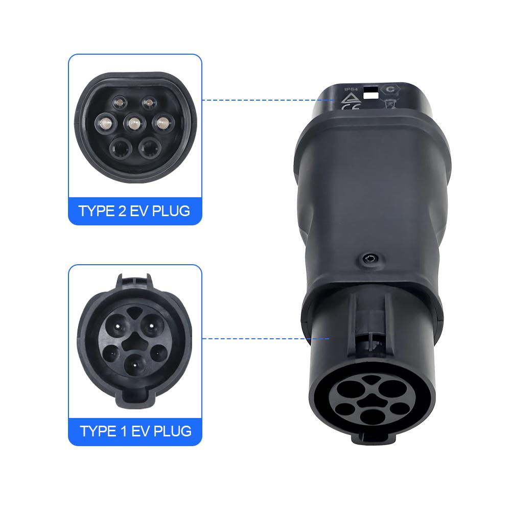 Kolanky EV Charger Adapter Type 1 SAE J1772 To GBT 32A 7.2KW Charging For Electric Vehicle Hybrid Cars
