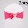 2pcs Vintage Satin Chair Sashes Band Multicolor Chair Back Flower Durable Chair Bow Tie  Birthday