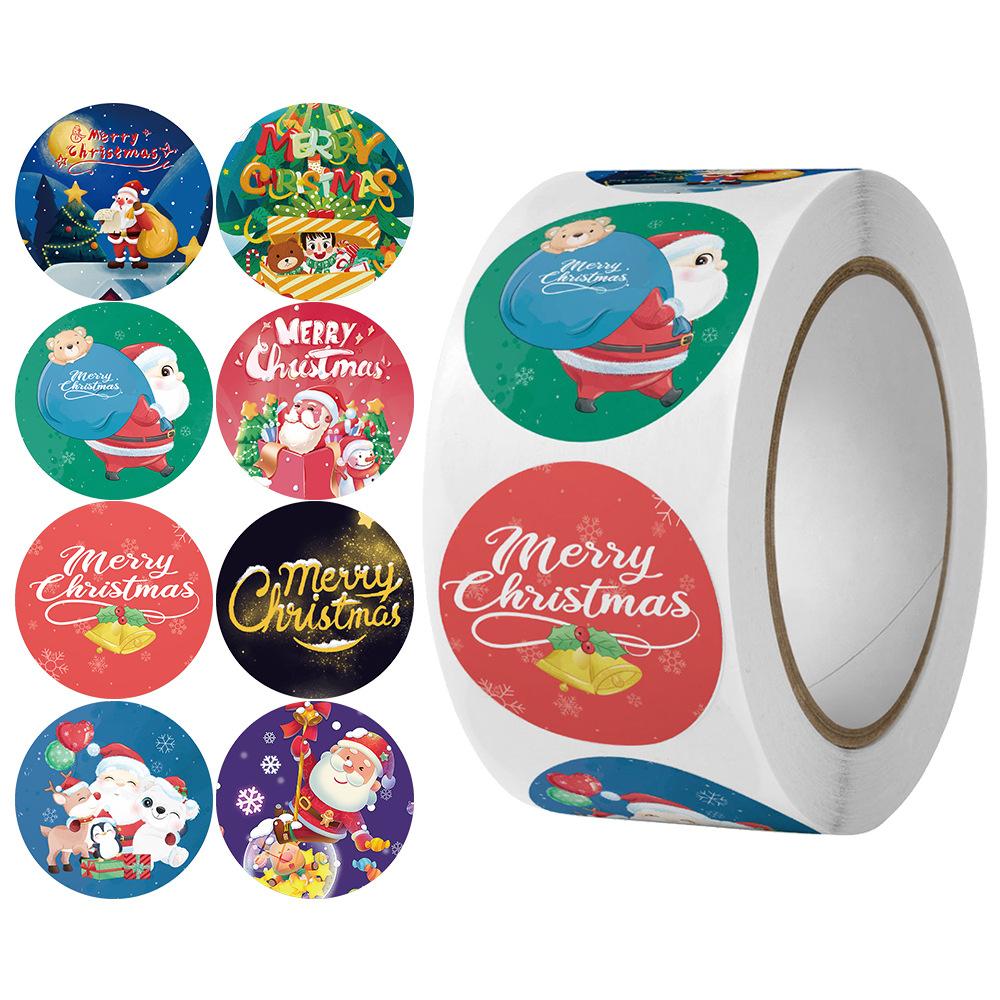 100-500Pcs First-Class Cartoon Merry First-Class Christmas Superior-Grade Sticker Superior-Grade Santa High-Standard Adhesive First-Class