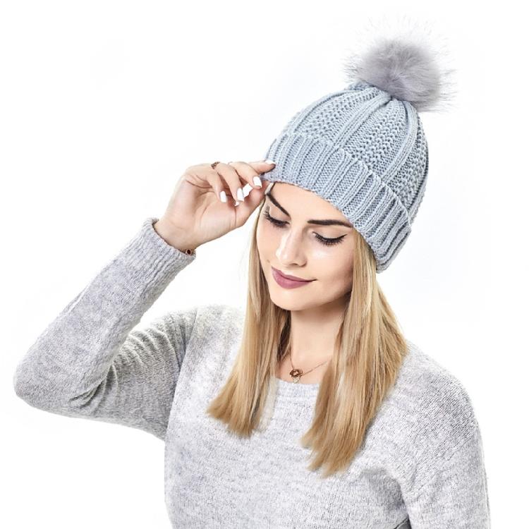 Fashion Solid Color Knitted Hat Pompom Thick Casual Simple Fall Winter All-match