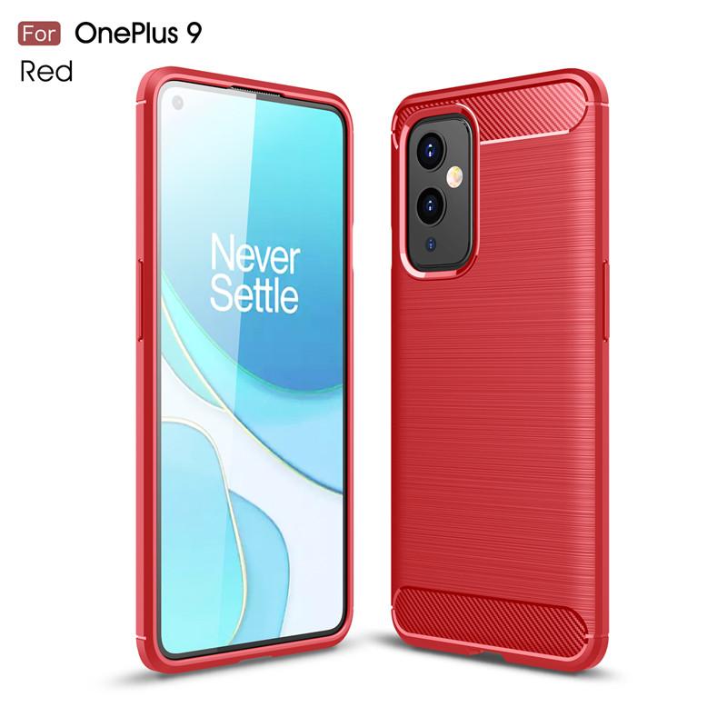

Oneplus 9 LE2113 LE2115 Case Carbon Fiber Protection Armor Soft Silicone TPU Back Cover Phone Case for Oneplus 9 Oneplus9 LE2111 Oneplus 9 красный