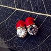 High Quality Santa Claus Hat Women Stud Earrings Christmas Gifts Christmas Jewelry Diamond Earrings