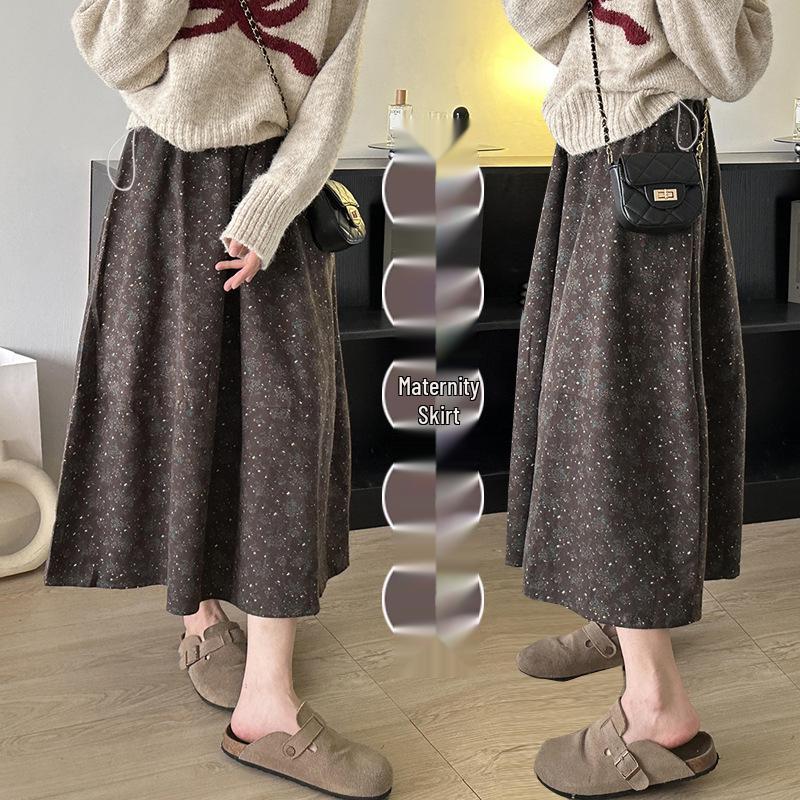 Spring 2026 A-Line Midi Maternity Skirt - High-Waisted & Petite-Friendly Extra Large