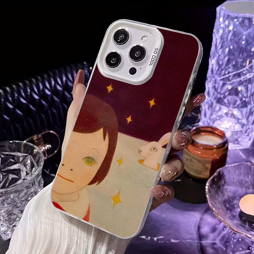 Anime Yoshitomo Nara Phone Case for iPhone 17 16 15 14 13 12 11 X XR XS 8 7 Air Pro Max Plus White Translucent Colorful Cover