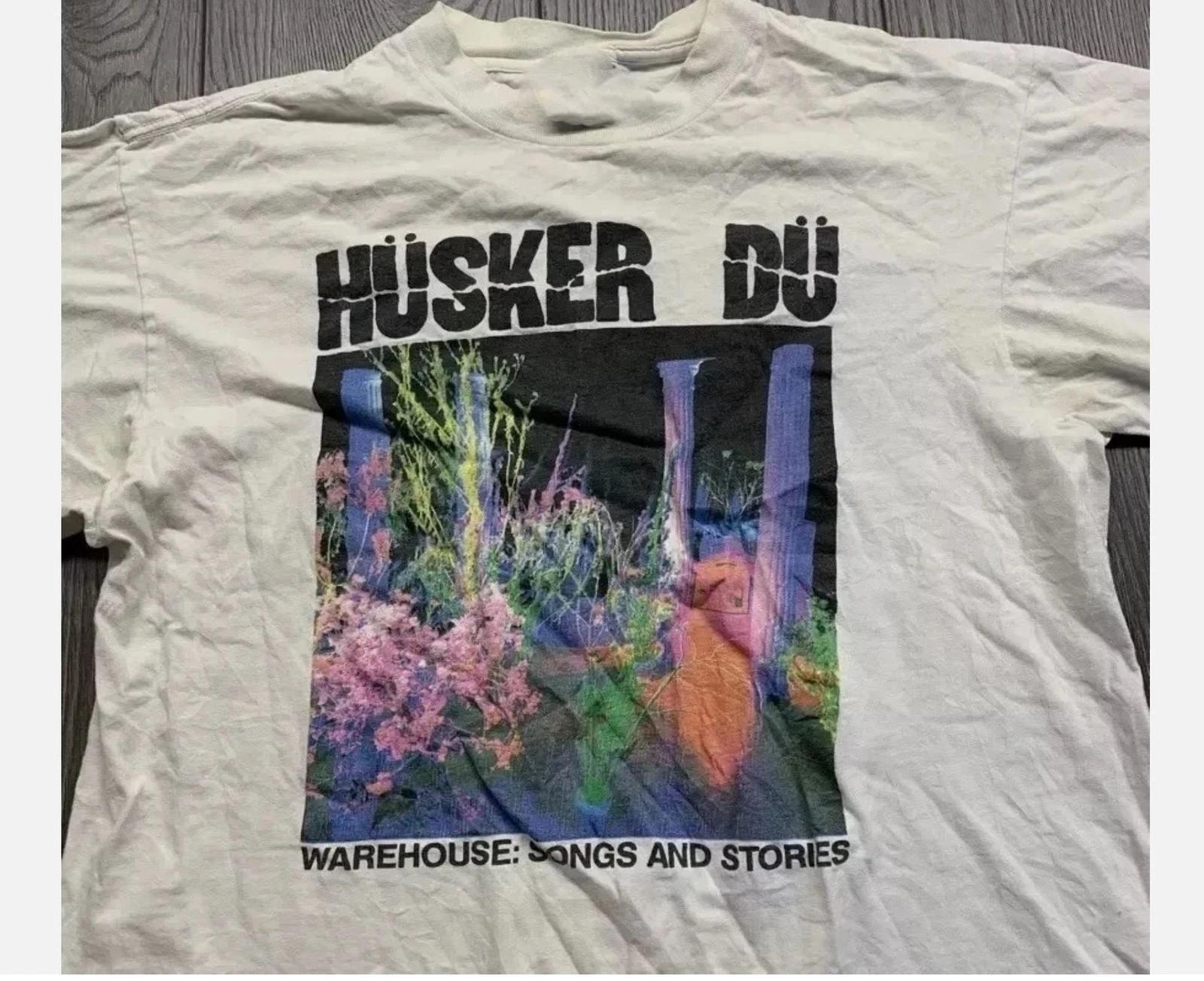 Винтажная Белая Хлопковая Футболка Husker Du Band Warehouse Все Размеры L