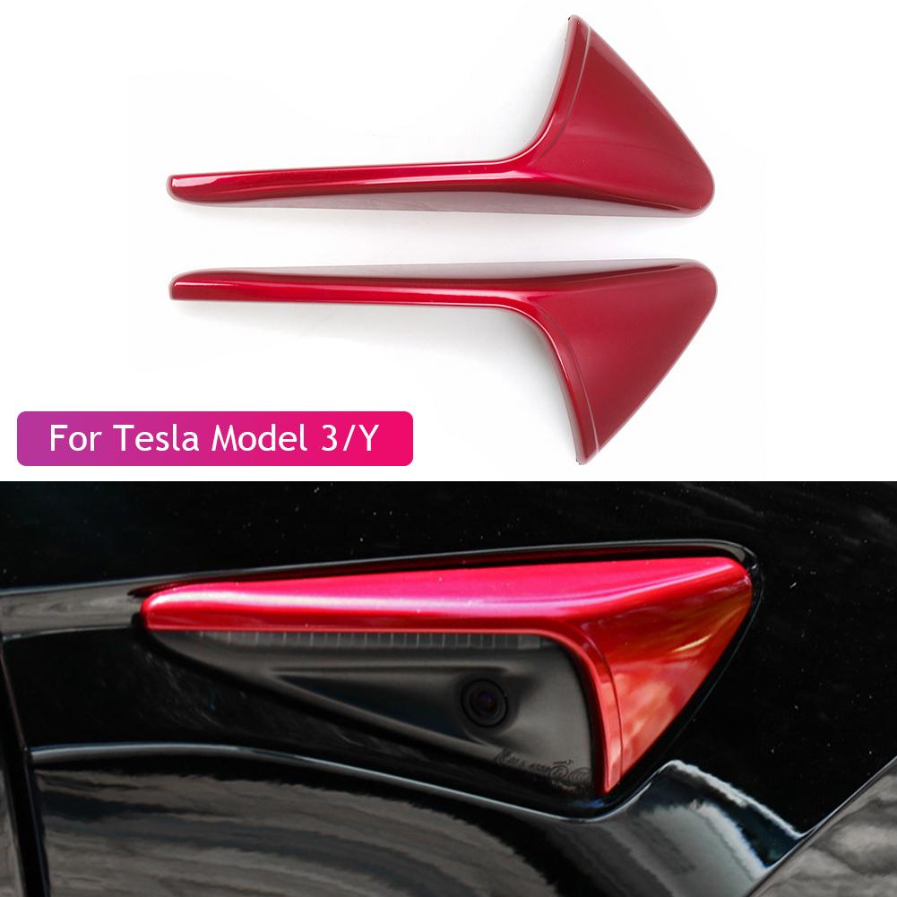 2 STÜCKE Für Tesla Modell 3 YXS Seitenkamera Kohlefaser ABS Schutzabdeckung Für Tesla Modell 3 Modell Y Autozubehör