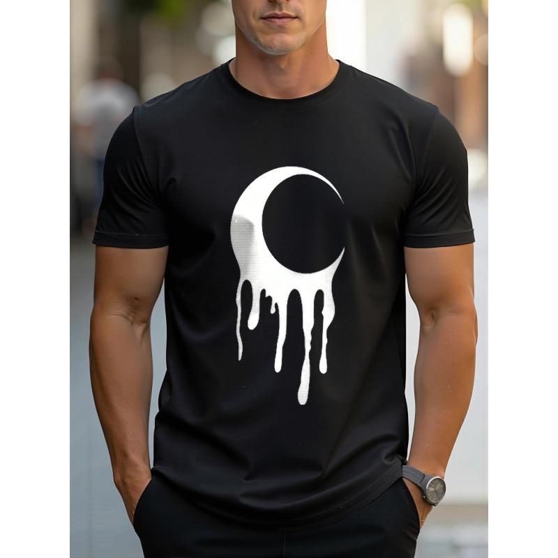 Men'S Printed Short Sleeve T-Shirt, Breathable Summer Half Sleeve Top, Casual, Machine Washable,Comfortable Fit