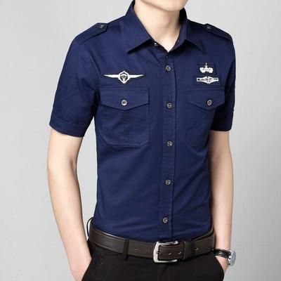 Fashion Men Shirts for Summer Cotton Military Loose Baggy Army Shirts Short Sleeve Cargo Shirts Big Size Male Clothing