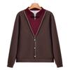 Mom Spring and Autumn Medium Bottom Shirt Long Sleeve Shirt New Medium Elderly Simple Knitted Sweater