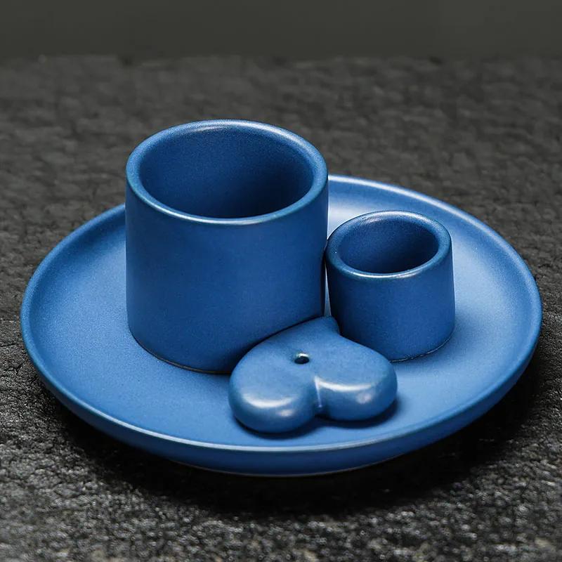 

1 шт. Керамический набор для благовоний - Многофункциональный домашний декор, 4-в-1 подставка для благовоний и шалфея, держатель для пало Санто и свечей