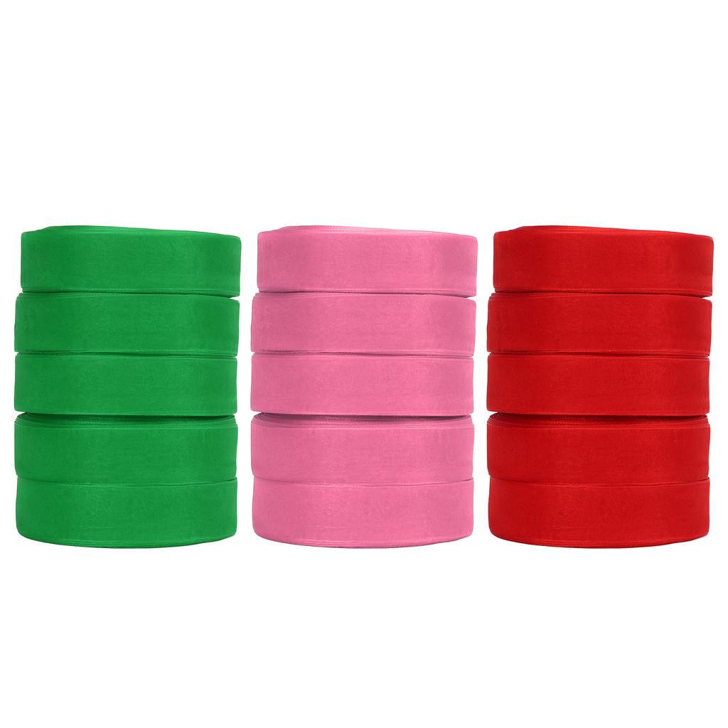 5 Rolls 245 Yards Total Gift Glitter Ribbon 2.5cm Width Polyester Metallic Glitter Ribbon Gift Ribbo